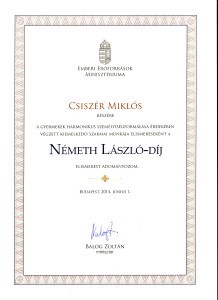 Csiszér Miklós miniszteri kitüntetése
